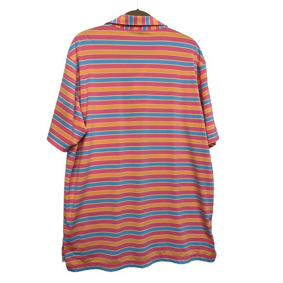 Peter Millar Men's Golf Shirt Large Summer Comfort Colorful Striped Lightweight‎ - Picture 3 of 11